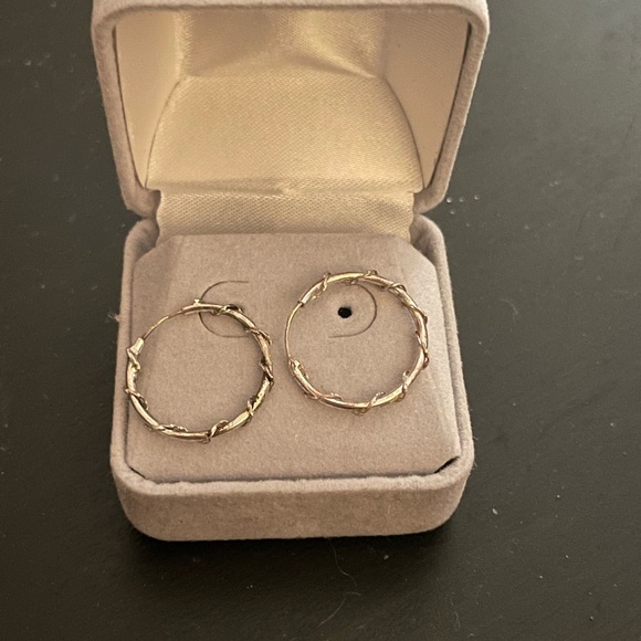 Small Silver Hoop Earrings - Picture 2 of 4